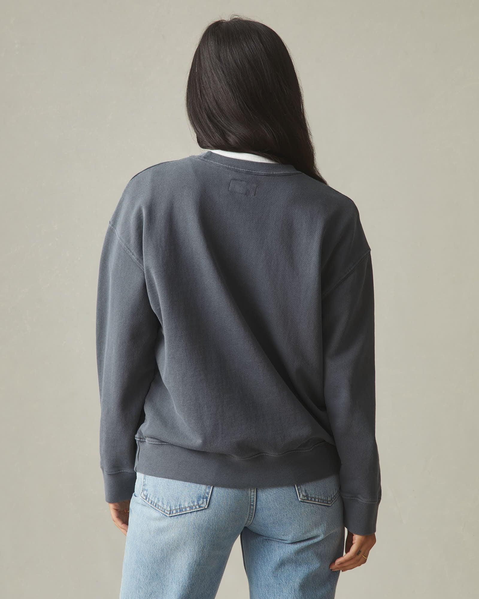 Women's Vintage Wash Relaxed French Terry Crew - Metropolitan Grey Product Image