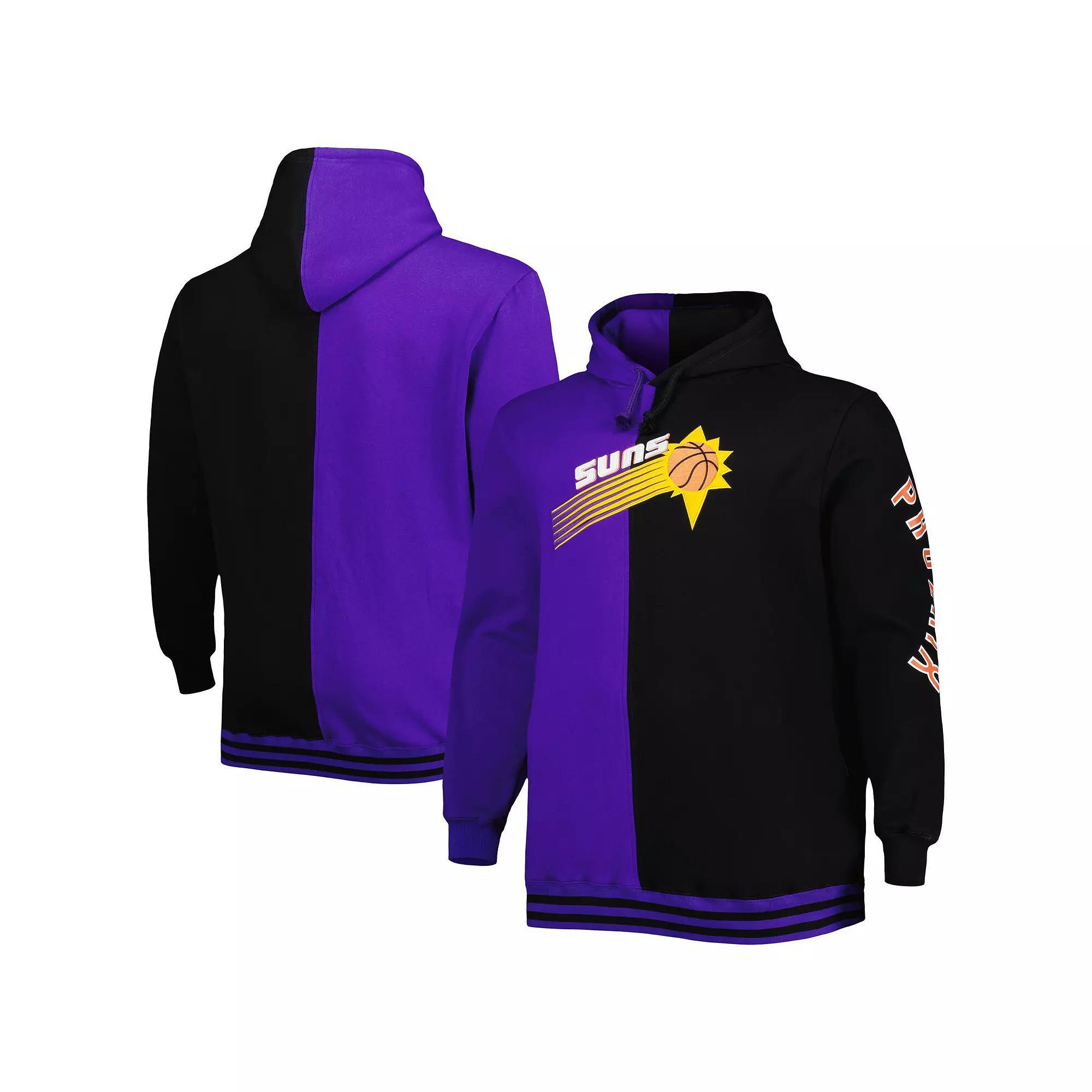 Men's Mitchell & Ness Purple/Black Phoenix Suns Big & Tall Hardwood Classics Split Pullover Hoodie, Size: 2XB, Phx Purple Product Image