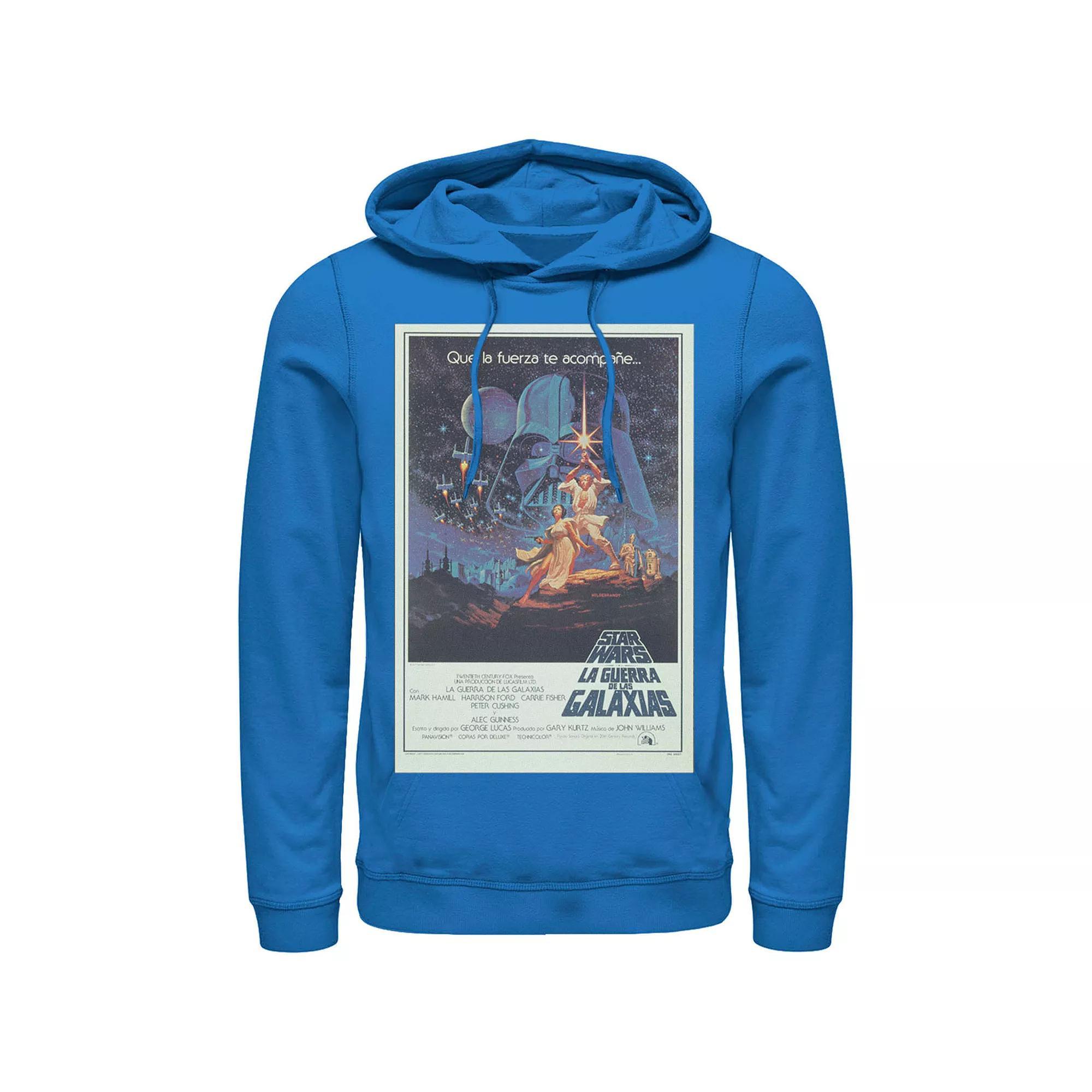 Men's Star Wars Vintage Movie Poster Portrait Hoodie, Size: Medium, Blue Product Image