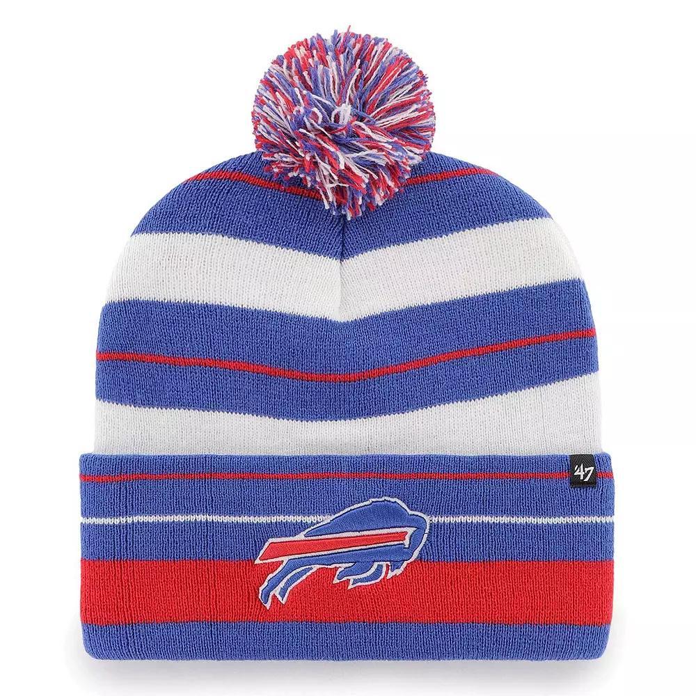 Women's '47 Royal Buffalo Bills Powerline Cuffed Knit Hat with Pom, Blue Product Image