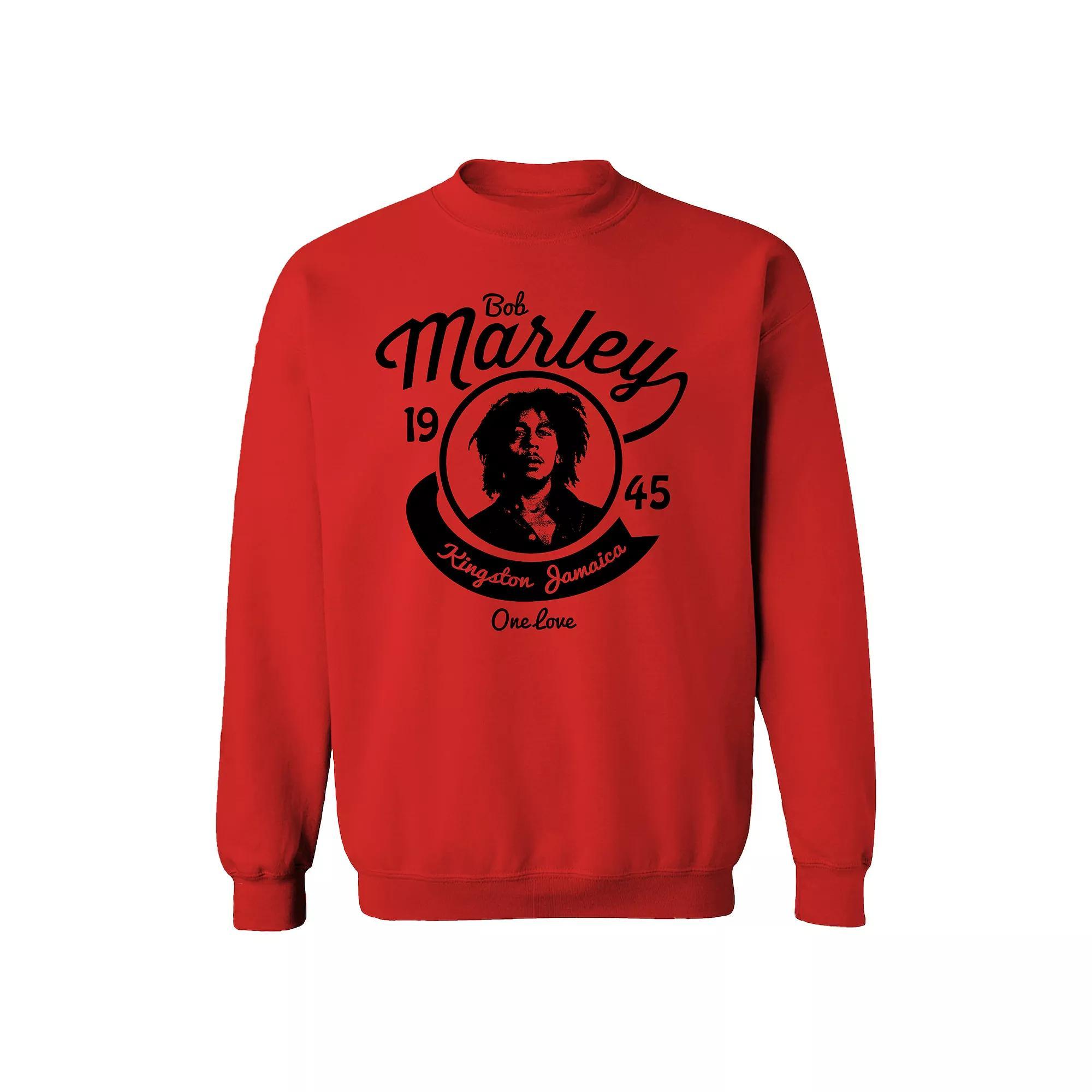 Men's Bob Marley Kingston One Love Sweatshirt, Size: Small, Red Product Image