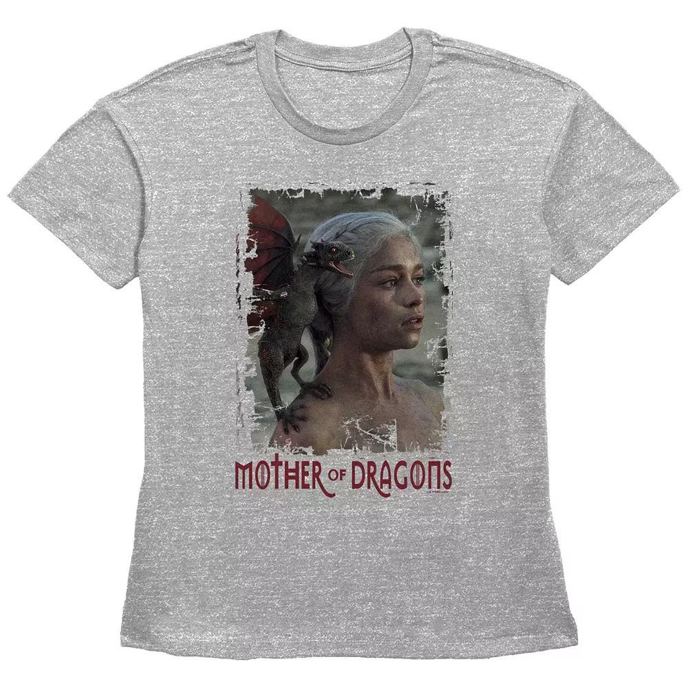 Women's Game Of Thrones Mother Of Dragons Basic Fit Graphic Tee, Size: Large, Grey Gray Product Image