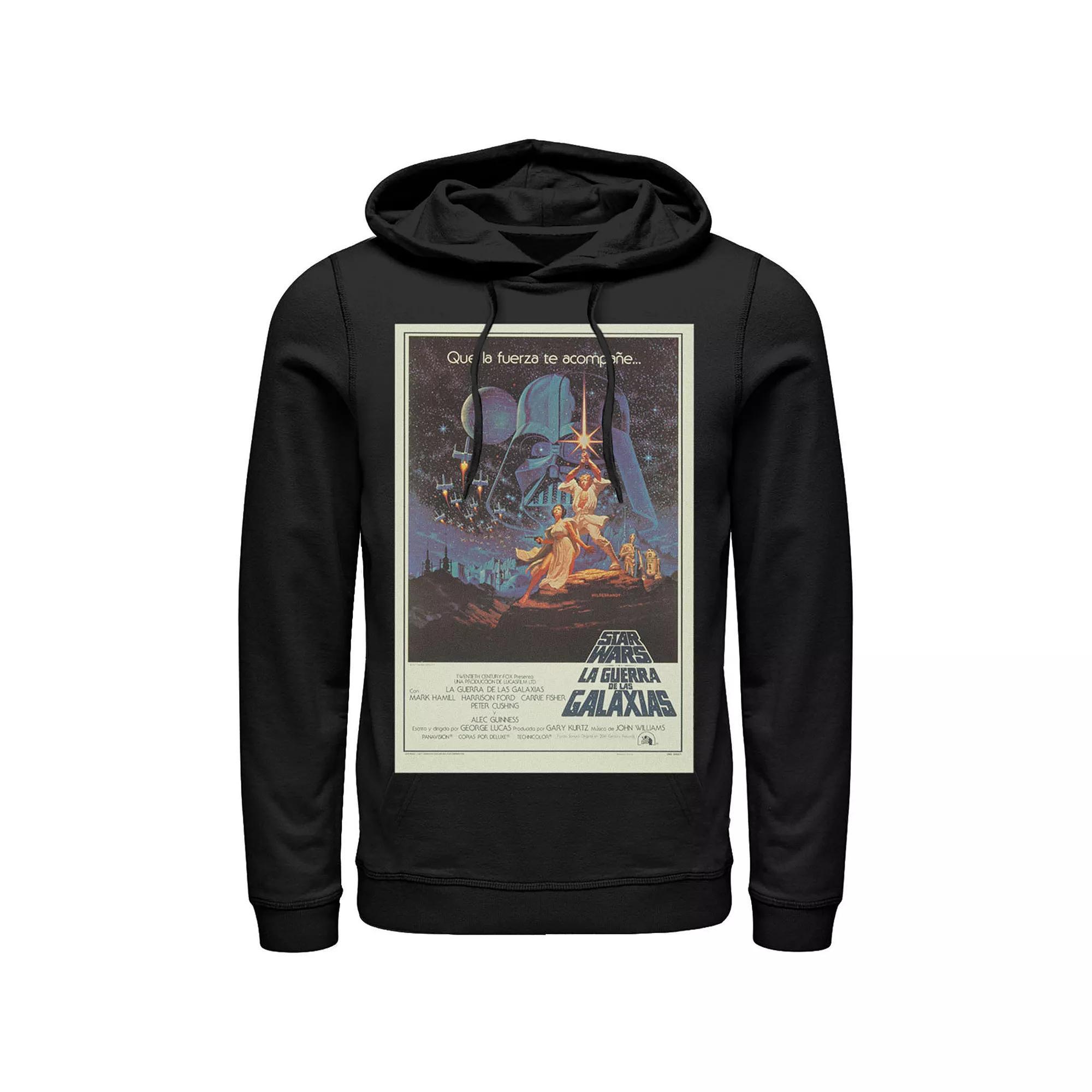 Men's Star Wars Vintage Movie Poster Portrait Hoodie, Size: Medium, Blue Product Image