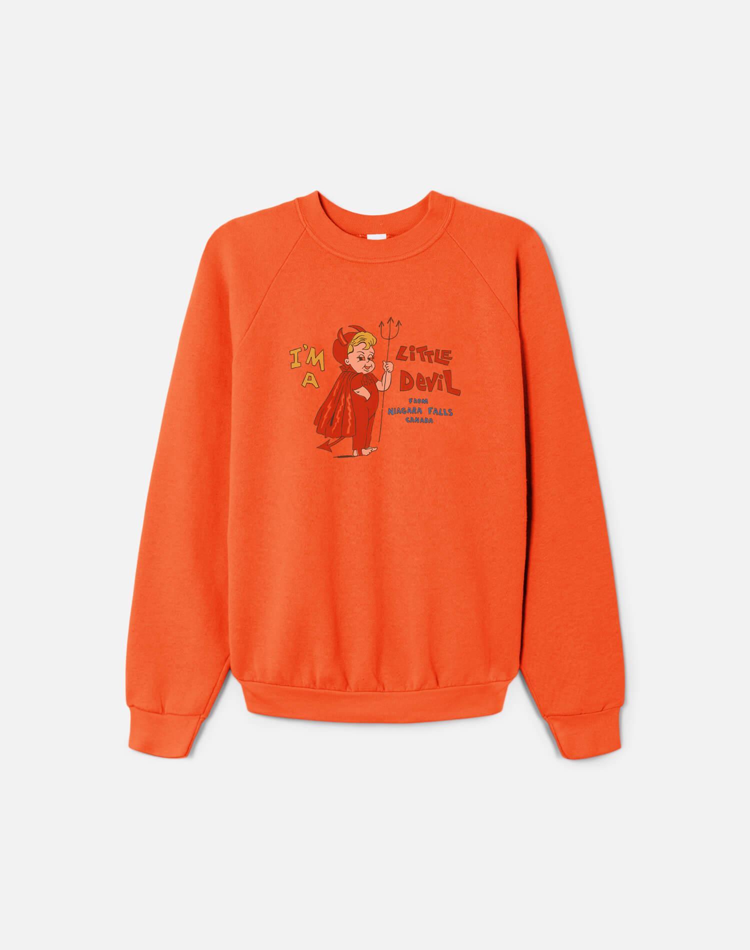 Upcycled "Little Devil" Sweatshirt in Dark Teal - 11229767 Female Product Image