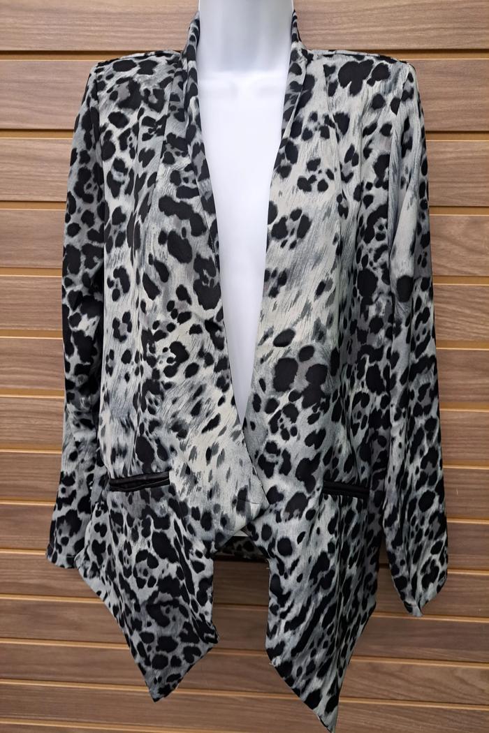 Open Leopard Blazer Product Image