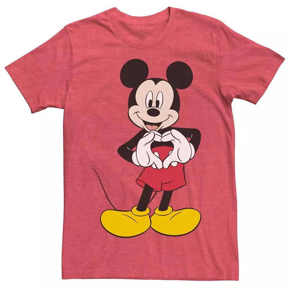 Disney's Mickey Mouse Heart Hands Pose Men's Tee, Size: XXL, Red Grey Product Image