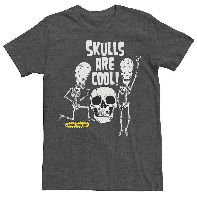 Men's Beavis and Butt-Head "Skulls Are Cool" Graphic Tee, Size: 3XL, Grey Product Image