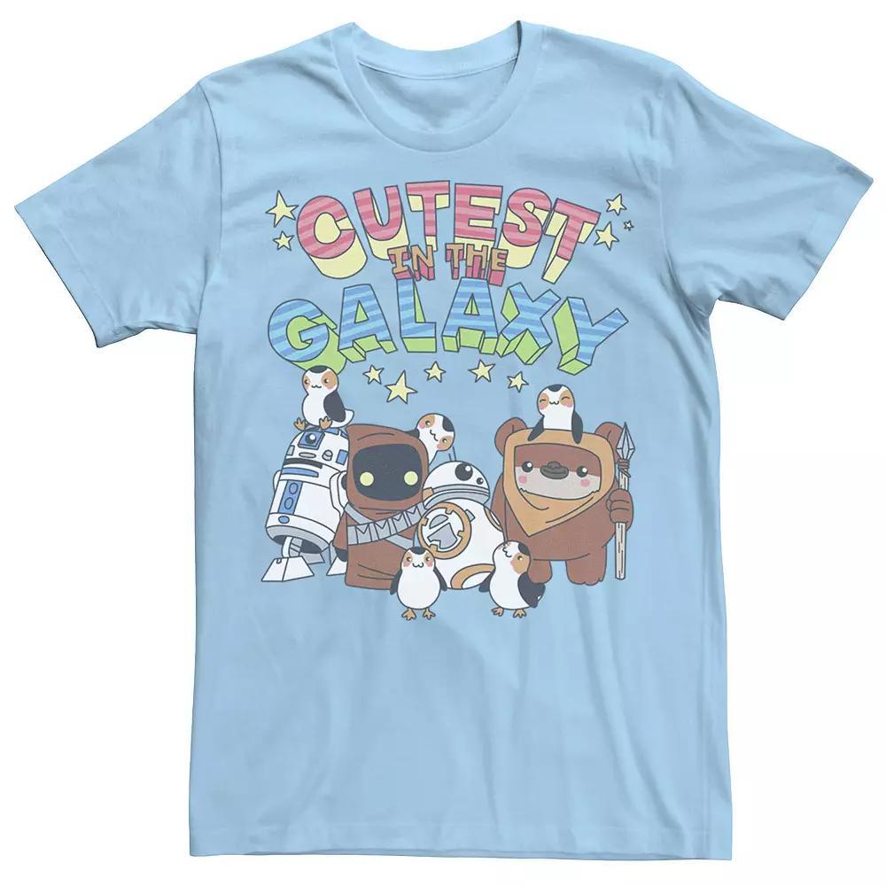 Men's Star Wars Cutest In The Galaxy Group Cartoon Portrait Tee, Size: XXL, Light Blue Product Image