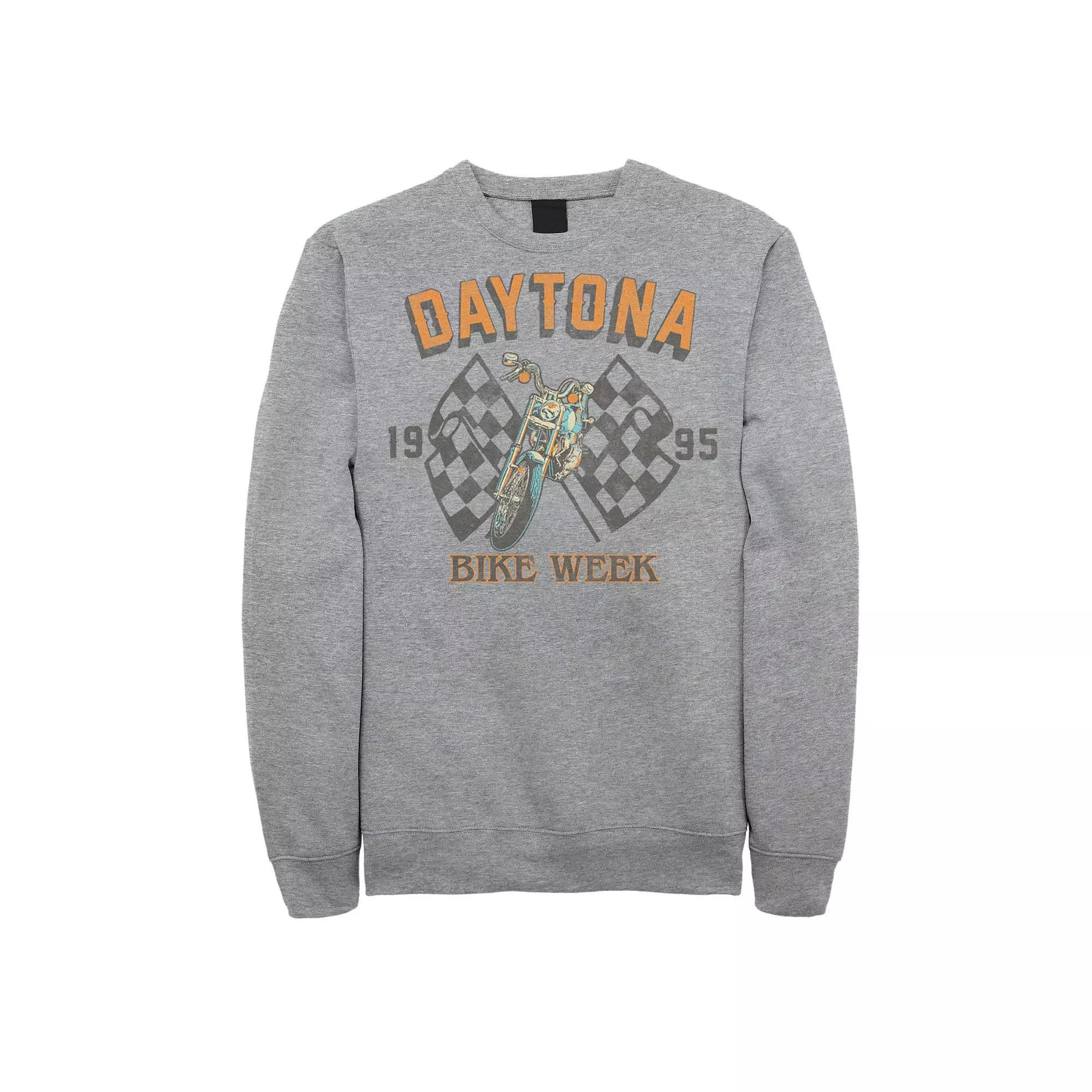 Mens Daytona Bike Week Checkered Flags 1995 Sweatshirt Athletic Grey Product Image