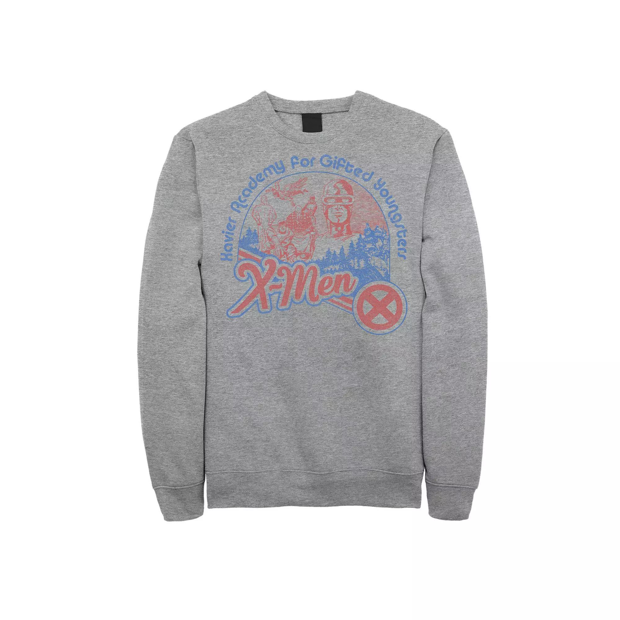 Men's Marvel X-Men Xavier Academy Vintage Logo Fleece, Size: Medium, Athletic Grey Product Image