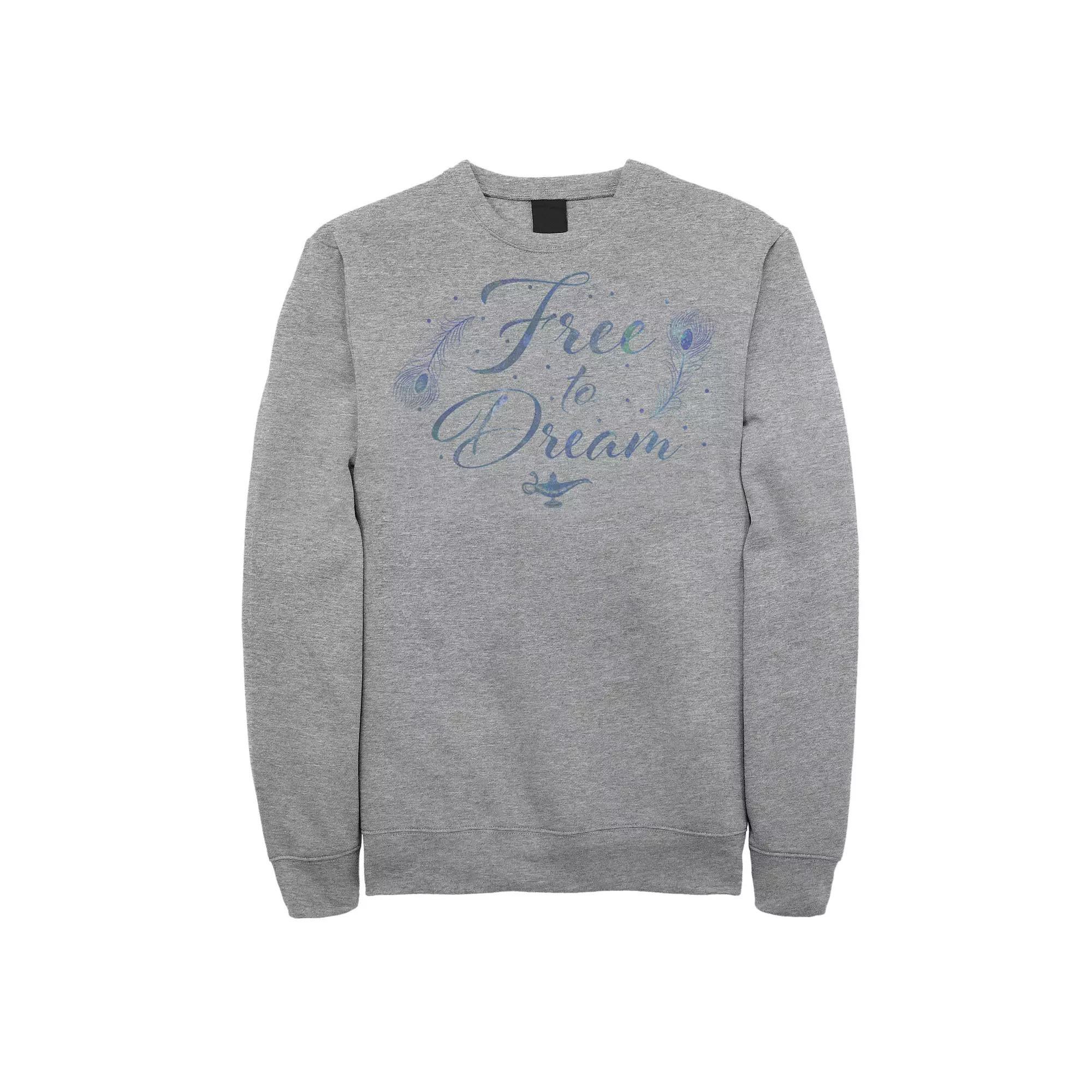Disney's Aladdin Men's Free To Dream Poster Sweatshirt, Size: 3XL, Athletic Grey Product Image