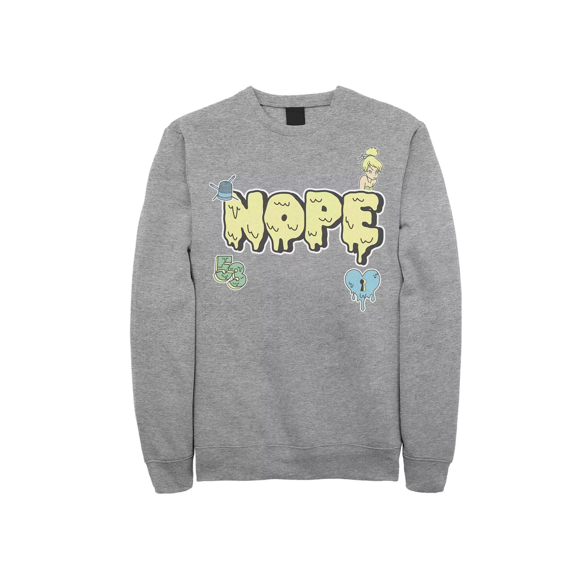 Disneys Peter Pan Tinker Bell Mens Attitude Sweatshirt Athletic Grey Product Image