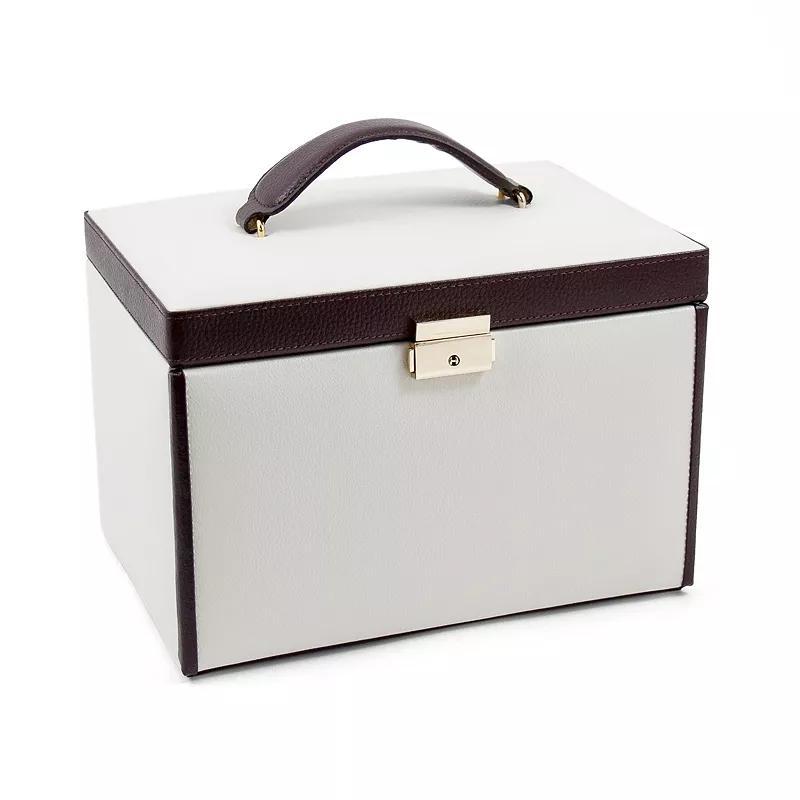 Bey-Berk Ivory & Brown Leather Jewelry Box & Travel Case Set, Women's Product Image