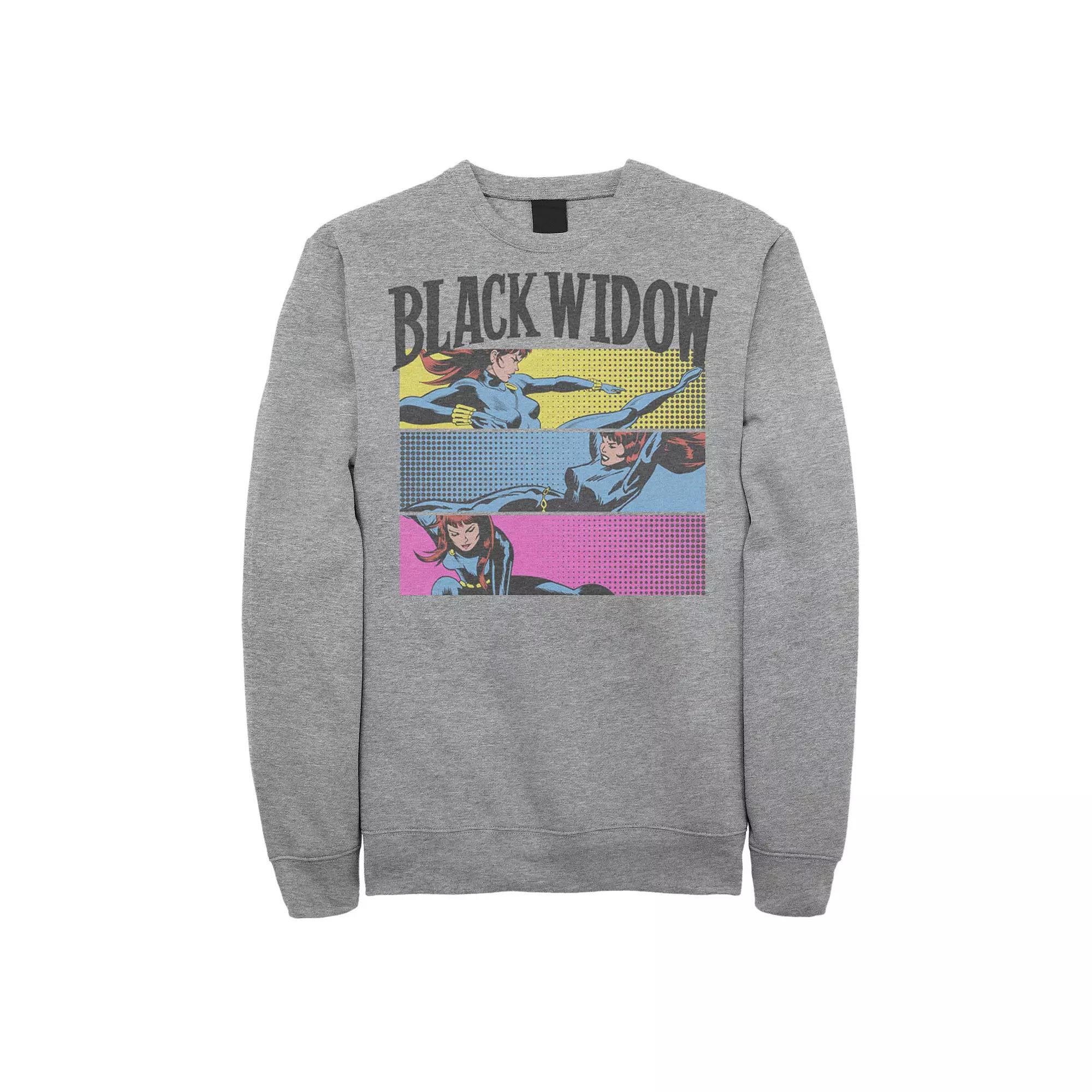 Men's Marvel Black Widow Panels Sweatshirt, Size: Medium, Athletic Grey Product Image