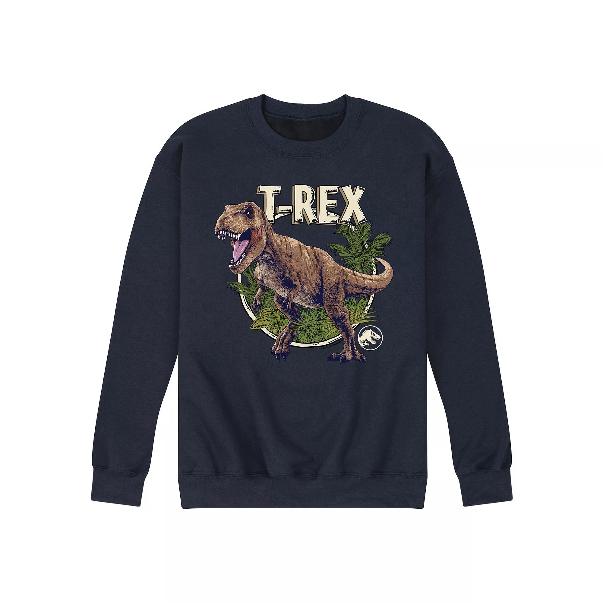 Mens Jurassic World Tyrannosaurus Fleece Sweatshirt Blue Product Image