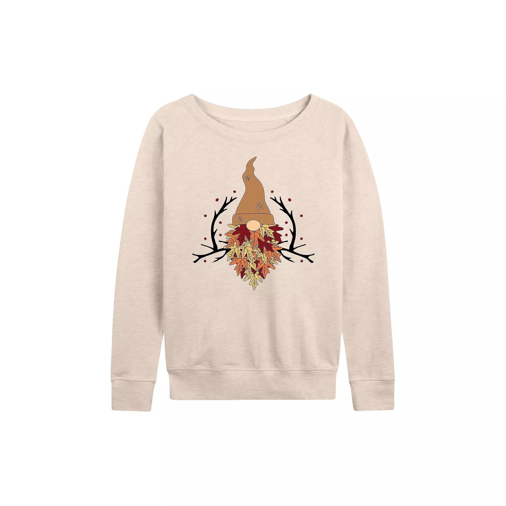 Womens Leaf Beard Gnome French Terry Long Sleeve Tee, Girls Product Image