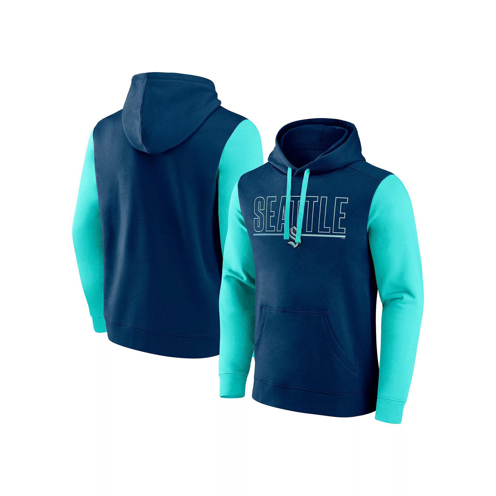 Mens Minnesota Timberwolves Outline Colorblock Pullover Hoodie Blue Product Image