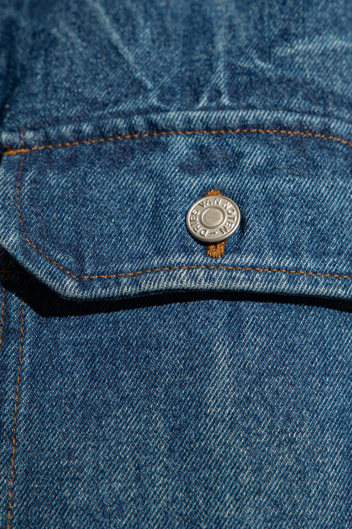 DRIES VAN NOTEN Long-sleeved Denim Shirt In Blue Product Image