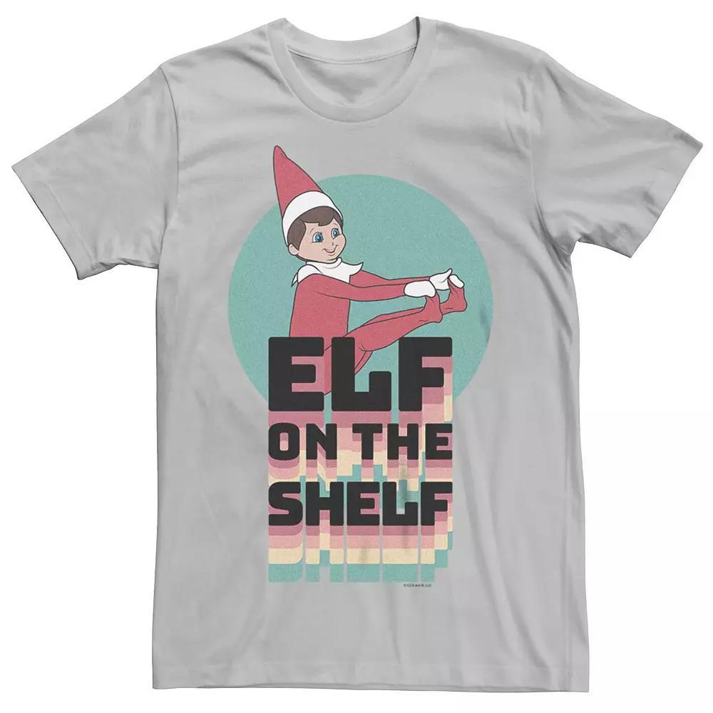 Men's Elf On The Shelf Drop Shadow Text Tee, Size: Large, Silver Product Image