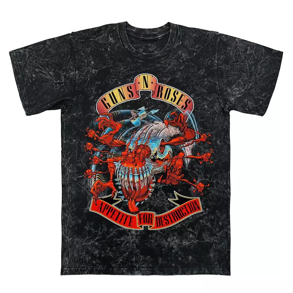 Men's Guns N' Roses Appetite For Destruction Creature Mineral Wash Graphic Tee, Size: Medium, Black Mineral Wash Product Image