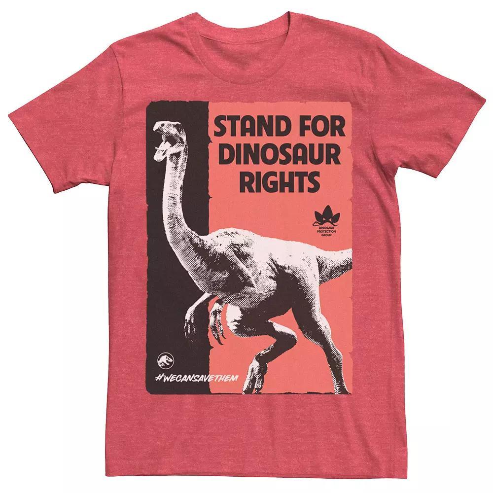 Mens Jurassic World Stand For Dinosaurs Poster Tee Athletic Grey Product Image