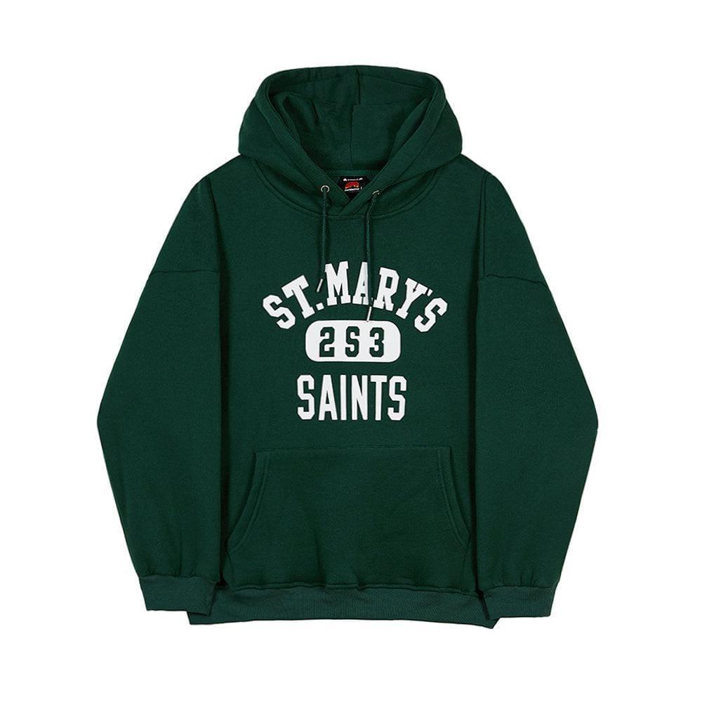 RT No. 3079 GREEN LETTERED HOODIE Product Image