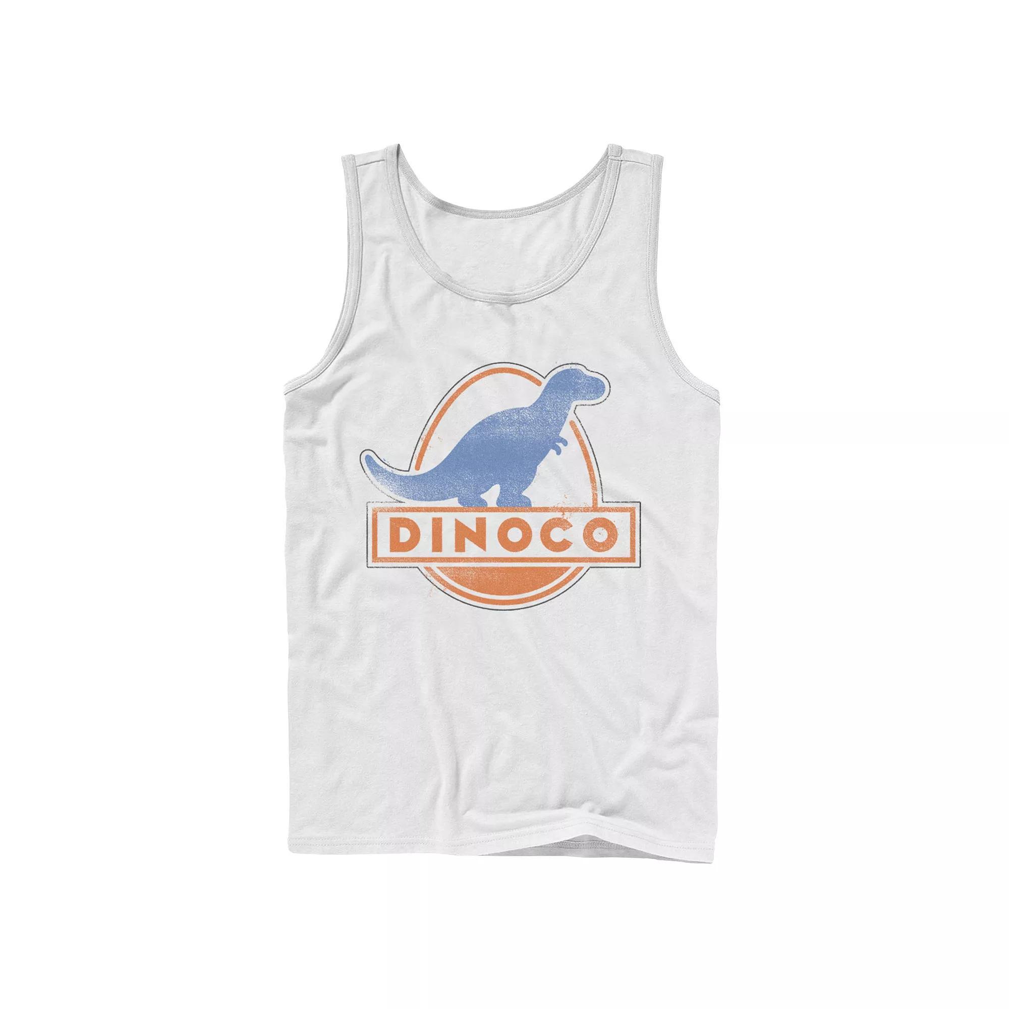 Men's Disney Pixar Cars Iconic DINOCO Gas Station Logo Tank Top, Size: Large, White Product Image