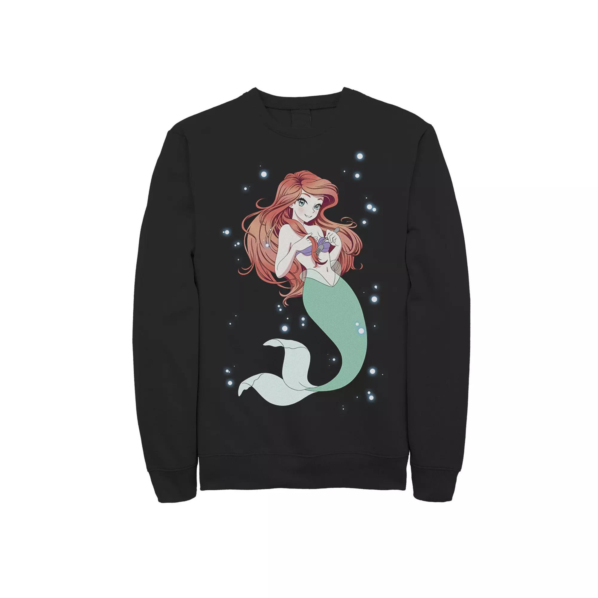 Men's Disney's The Little Mermaid Anime Ariel Sweatshirt, Size: XL, Black Product Image