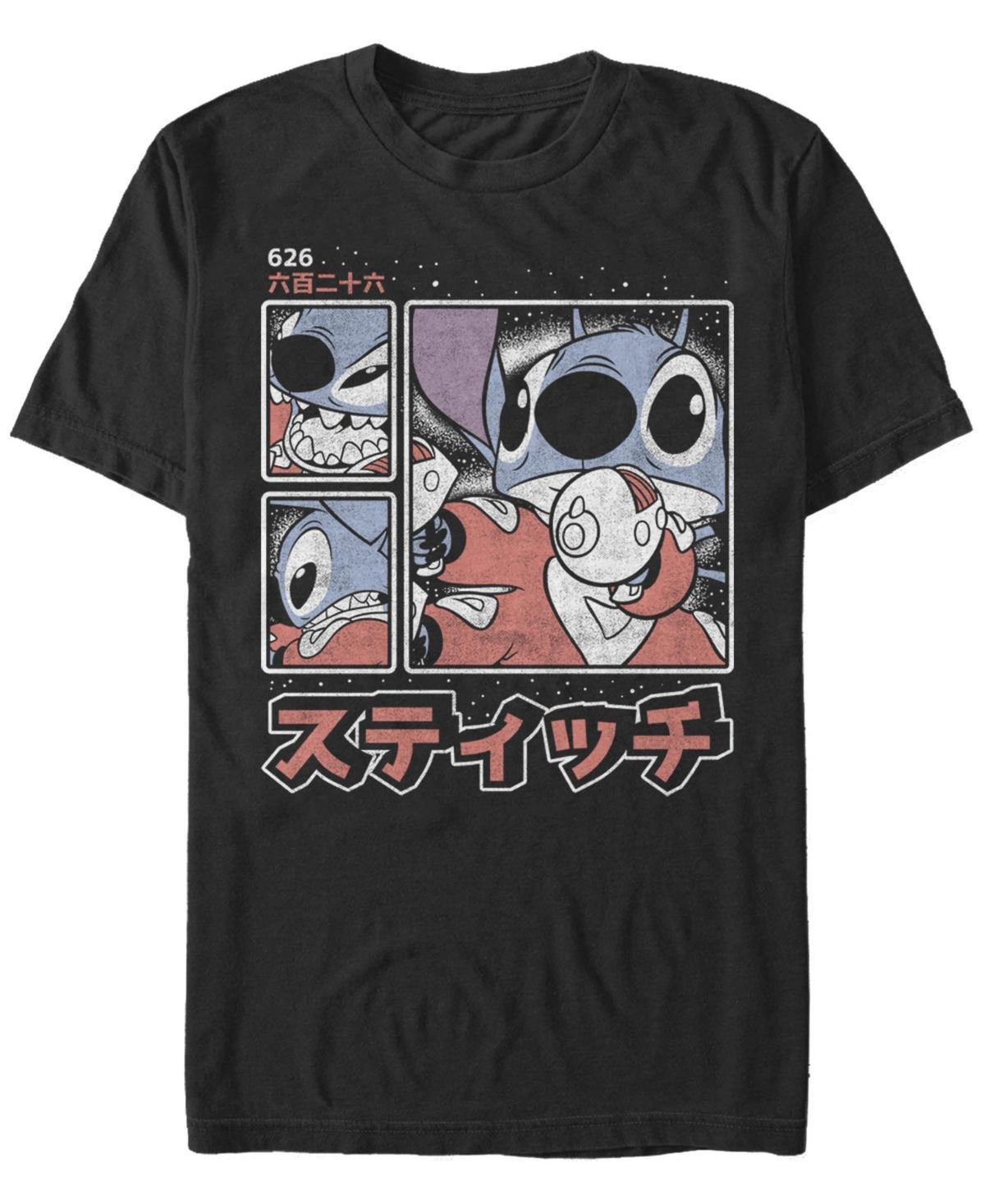 Disney's Lilo & Stitch Men's 626 Stitch Day Kanji Panels Tee, Size: XL, Black Product Image