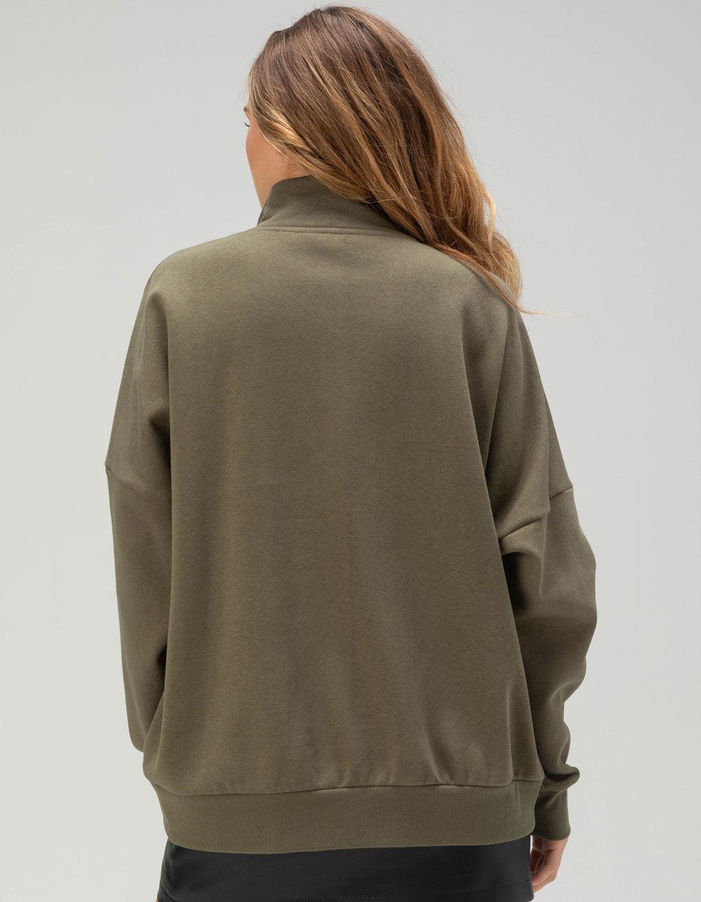 NOISY MAY Alden Womens Quarter Zip Sweatshirt - OLIVE Product Image