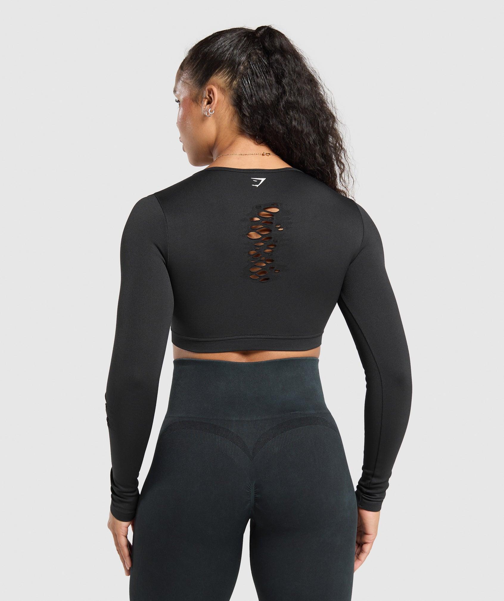 Gains Seamless Distressed Super Crop Top Product Image