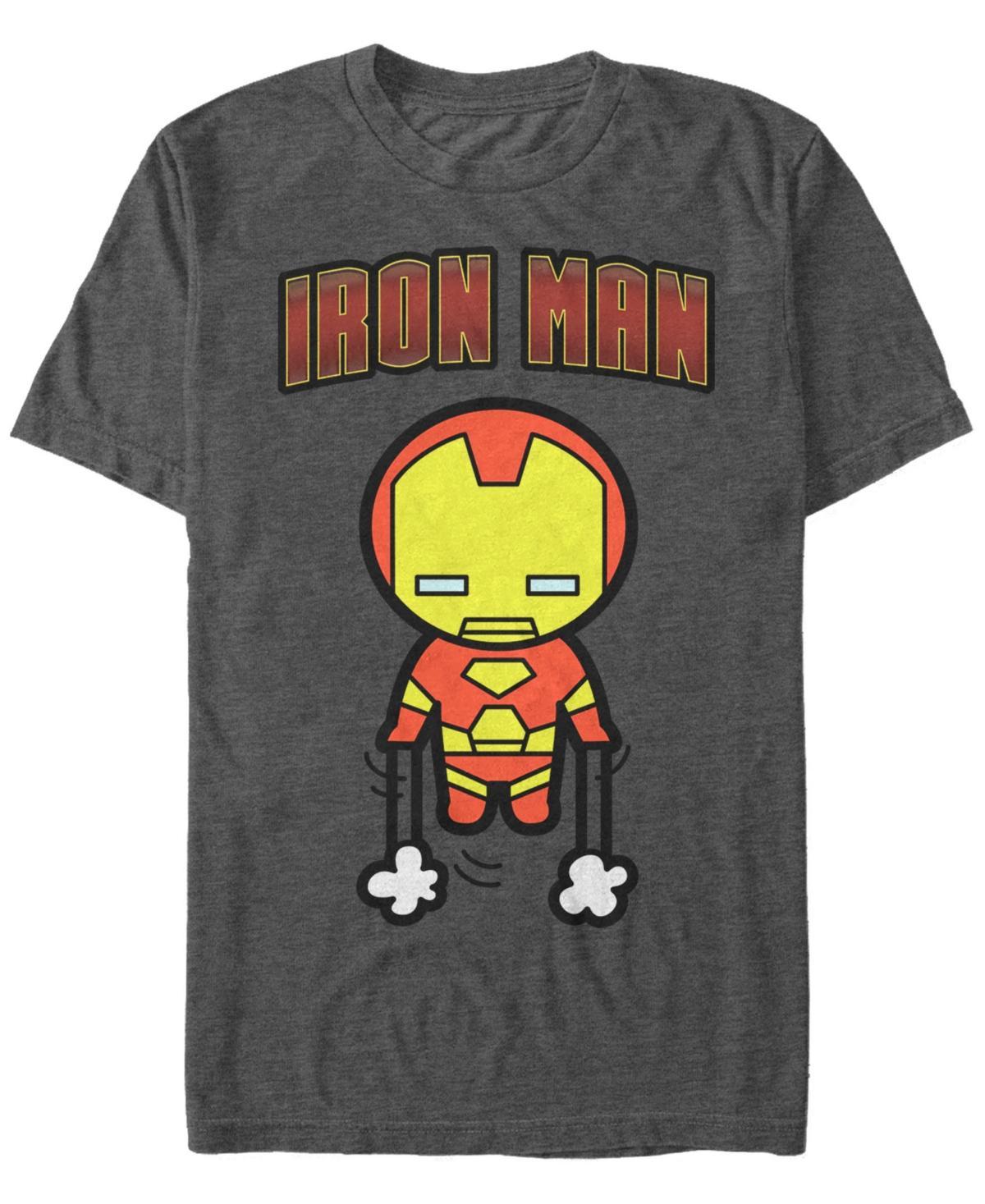 Mens Marvel Kawaii Art Collection Iron Man Short Sleeve Graphic Tee Grey Heather Product Image