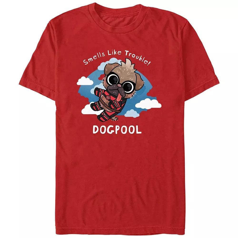 Men's Deadpool And Wolverine Dogpool Trouble Clouds Graphic Tee, Size: XS, Red Product Image