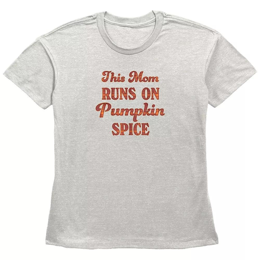 Women's This Mom Runs On Pumpkin Spice Graphic Tee, Size: Small, Oatmeal Product Image