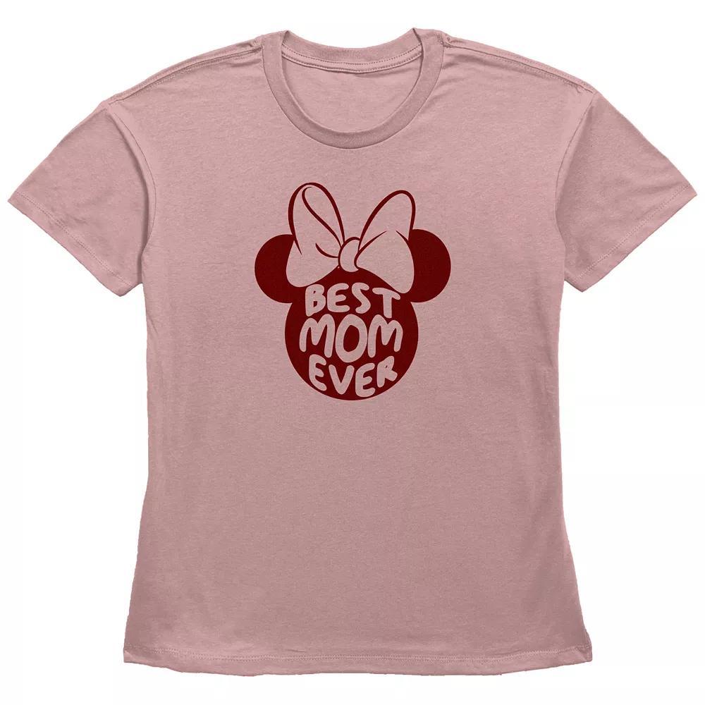 Disney's Minnie Mouse Juniors' Best Mom Ever Bow Silhouette Graphic Tee, Women's, Size: Medium, Red Product Image