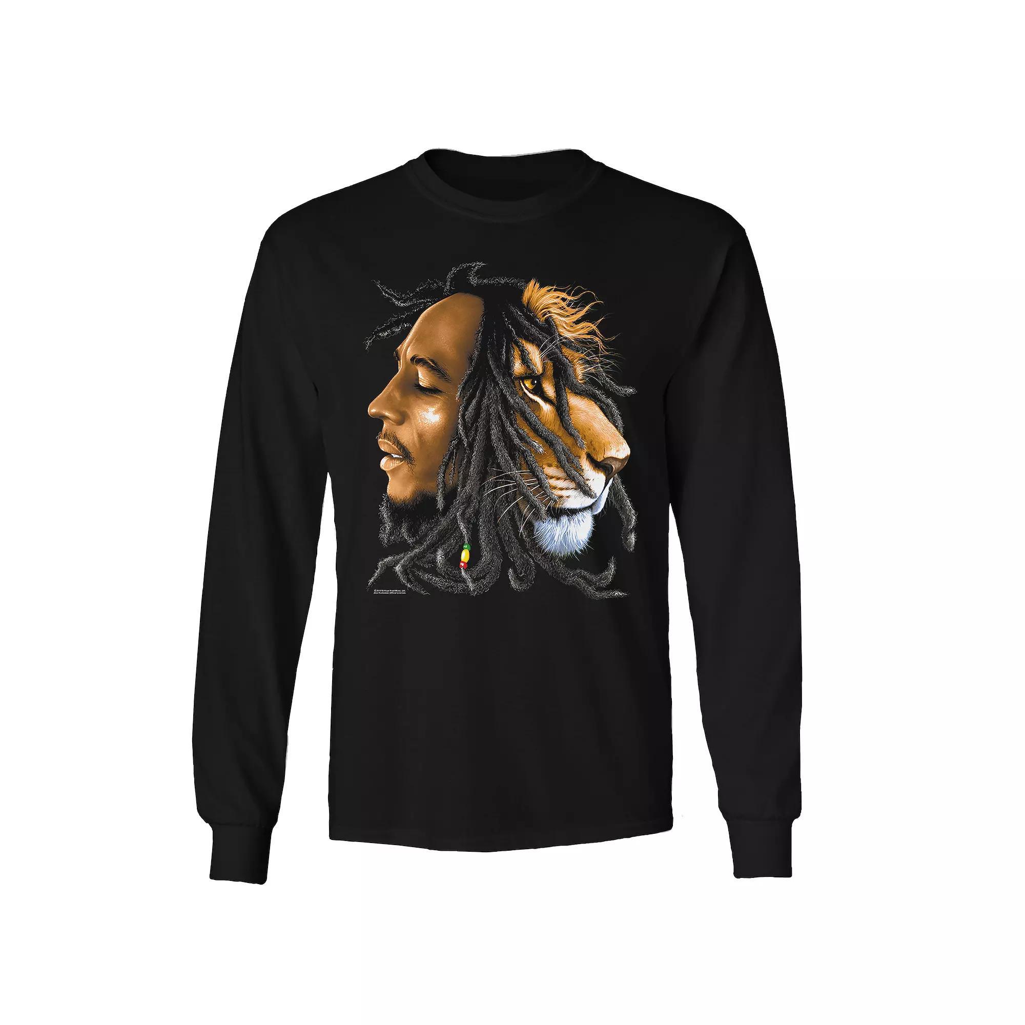 Men's Bob Marley Zion Profile Long Sleeve Tee, Size: XXL, Black Product Image