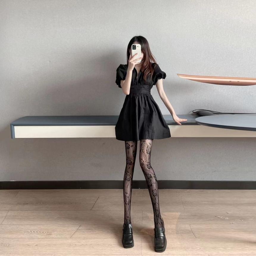 Floral Fishnet Tights Product Image
