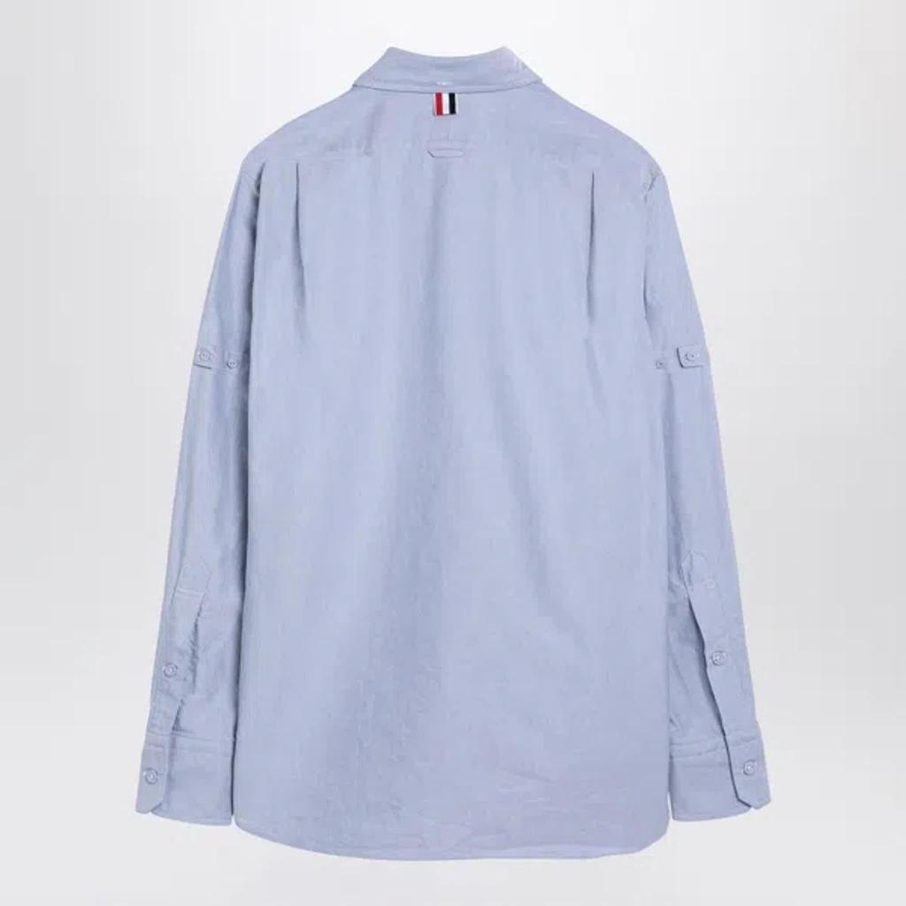 THOM BROWNE Classic Fit Cotton Button-down Shirt In Light Blue Product Image