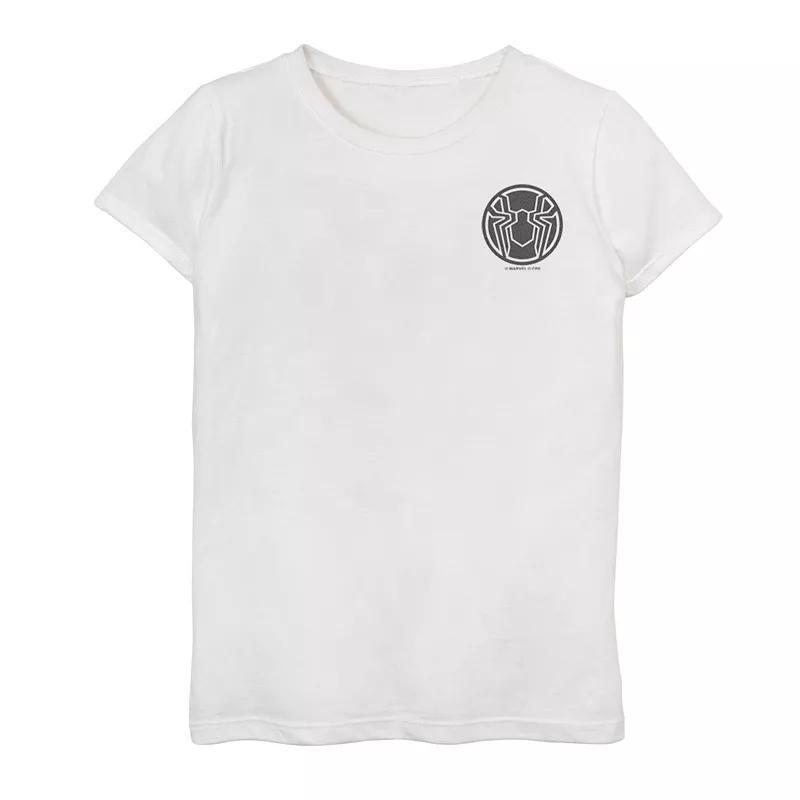 Girls 7-16 Marvel Spider-Man No Way Home Radioactive Pocket Logo Graphic Tee, Girl's, Size: Large, White Product Image