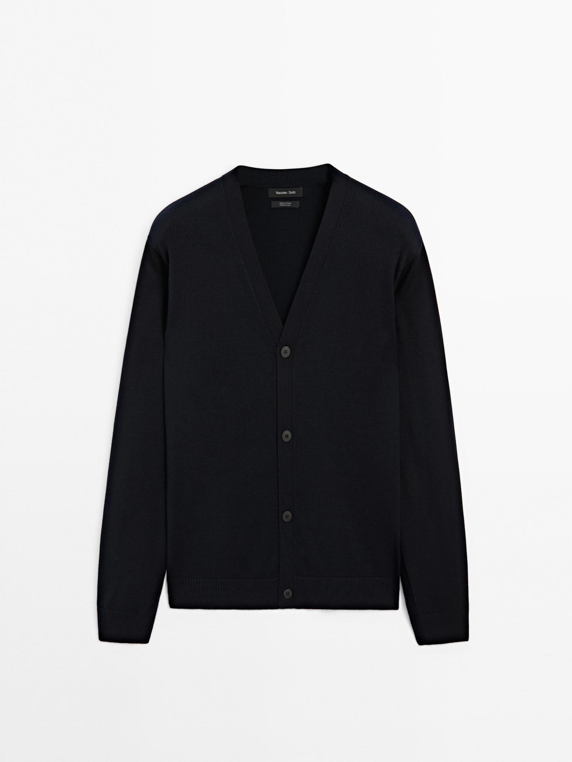 100% cotton knit cardigan Product Image
