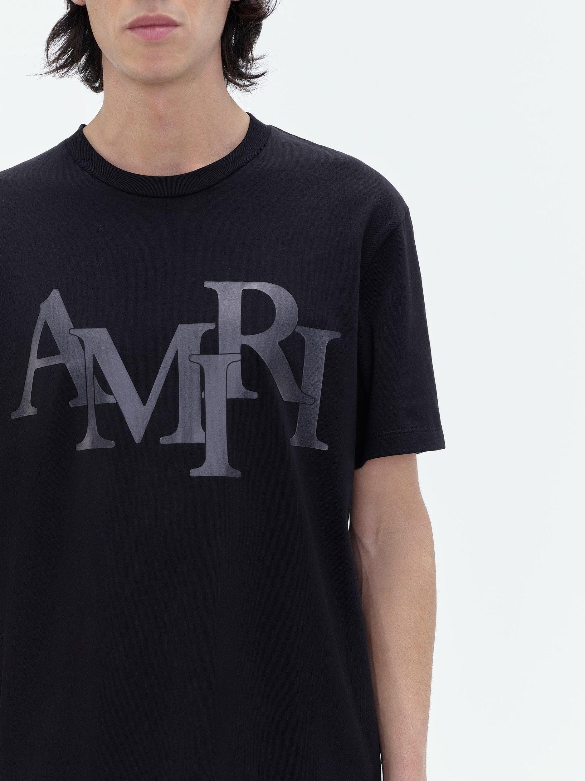 AMIRI STAGGERED LOGO TEE - Black Male Product Image