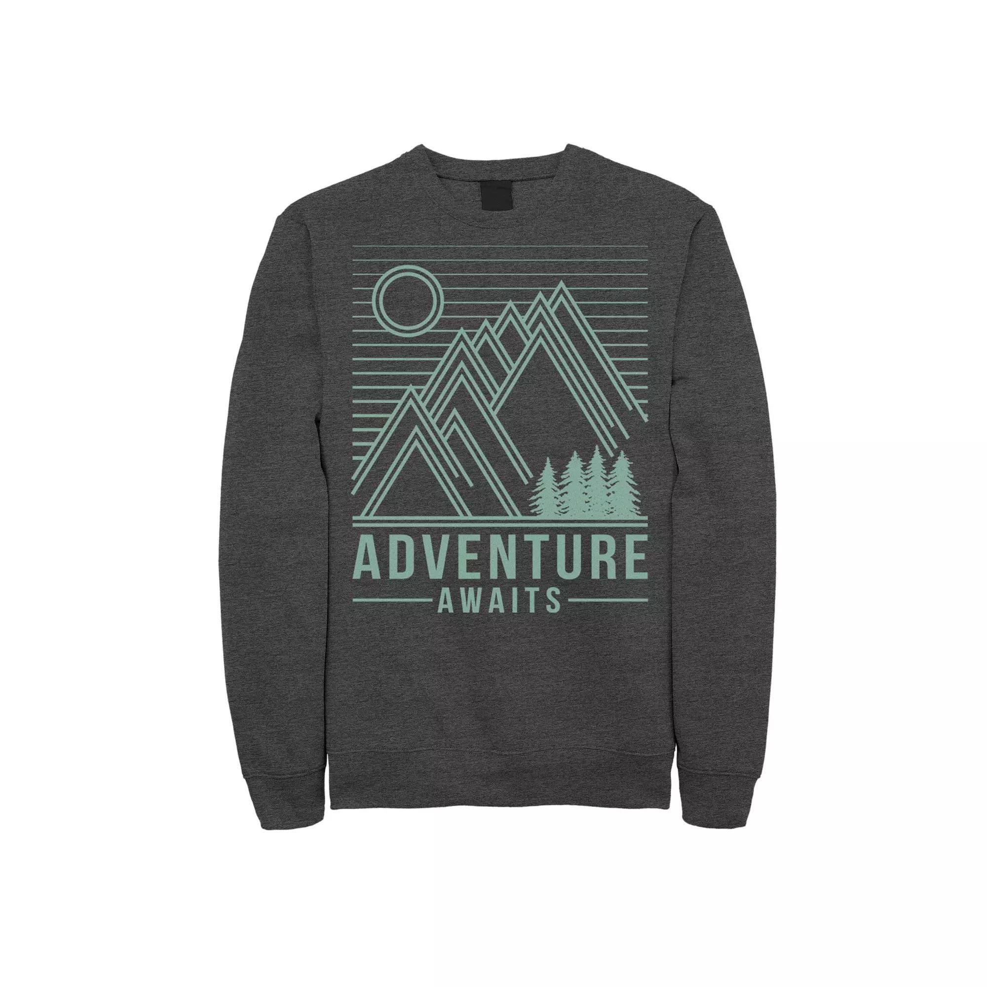 Men's Fifth Sun Adventure Awaits Line Art Sweatshirt, Size: XL, Grey Heather Product Image