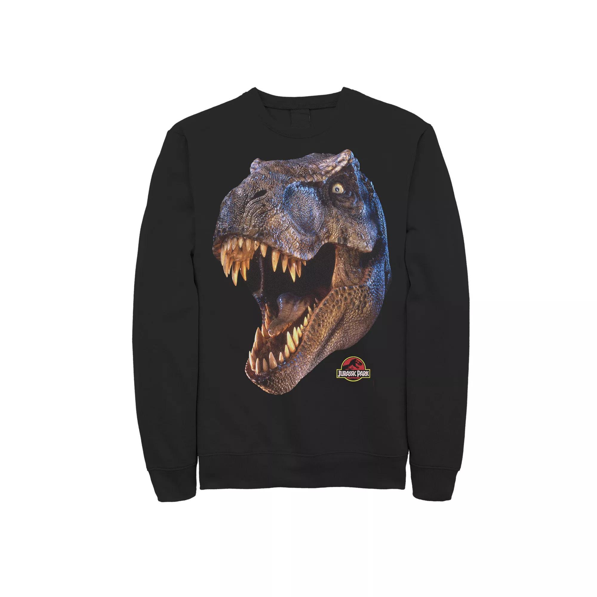 Men's Jurassic Park T-Rex Head Roar Fleece Graphic Pullover, Size: Medium, Black Product Image