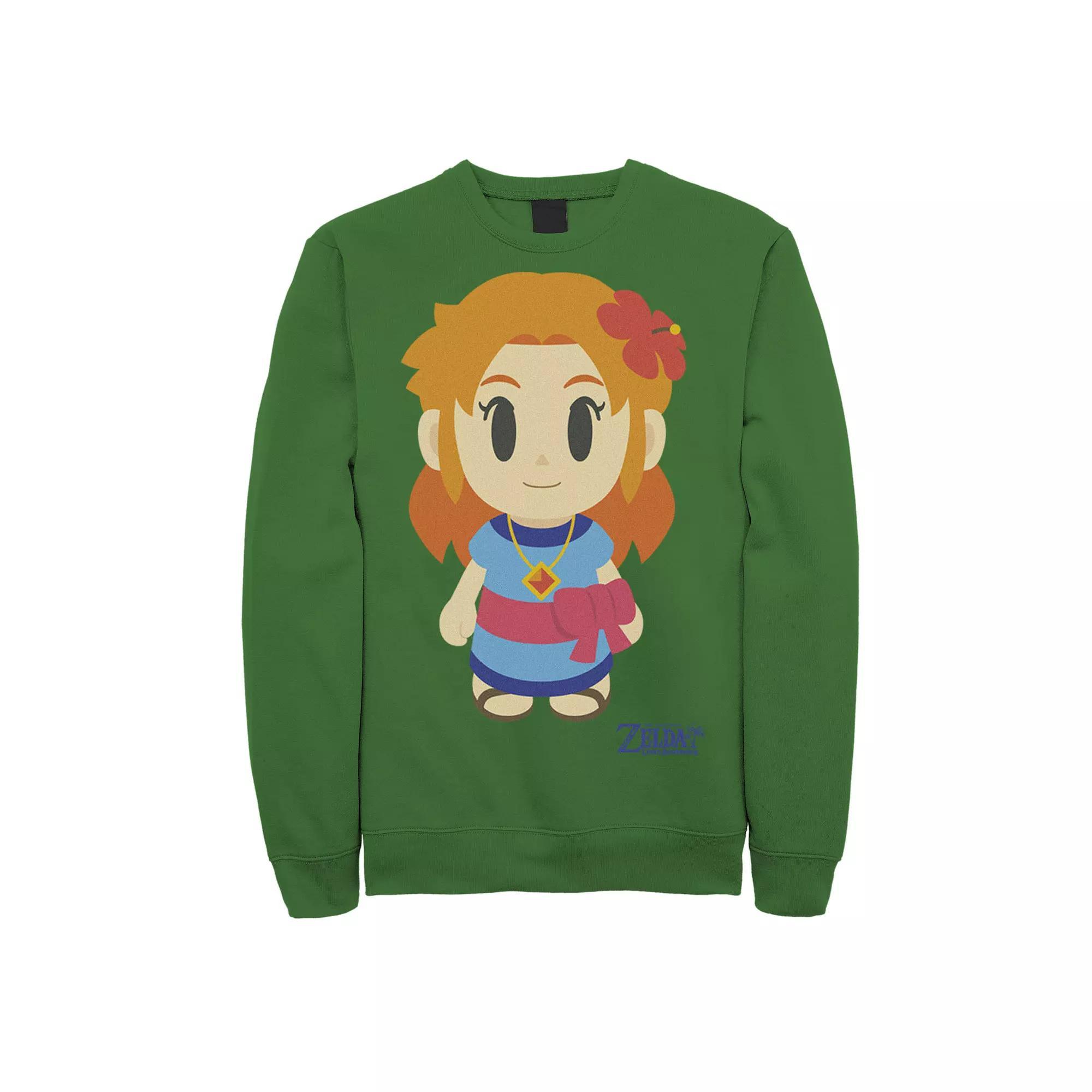 Men's Nintendo Legend Of Zelda Links Awakening Marin Chibi Style Graphic Fleece Pullover, Size: 3XL, Athletic Grey Product Image