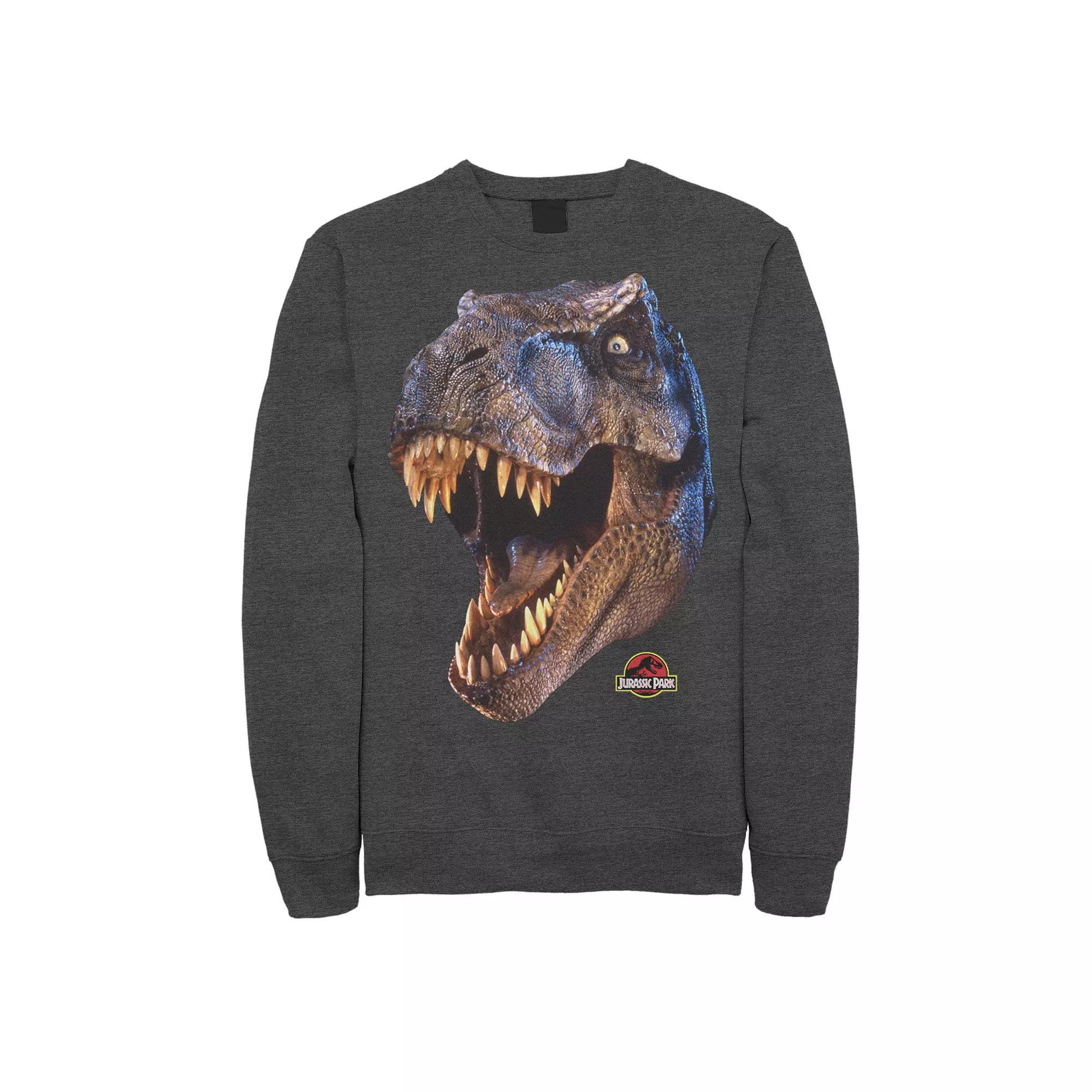 Men's Jurassic Park T-Rex Head Roar Fleece Graphic Pullover, Size: Medium, Black Product Image