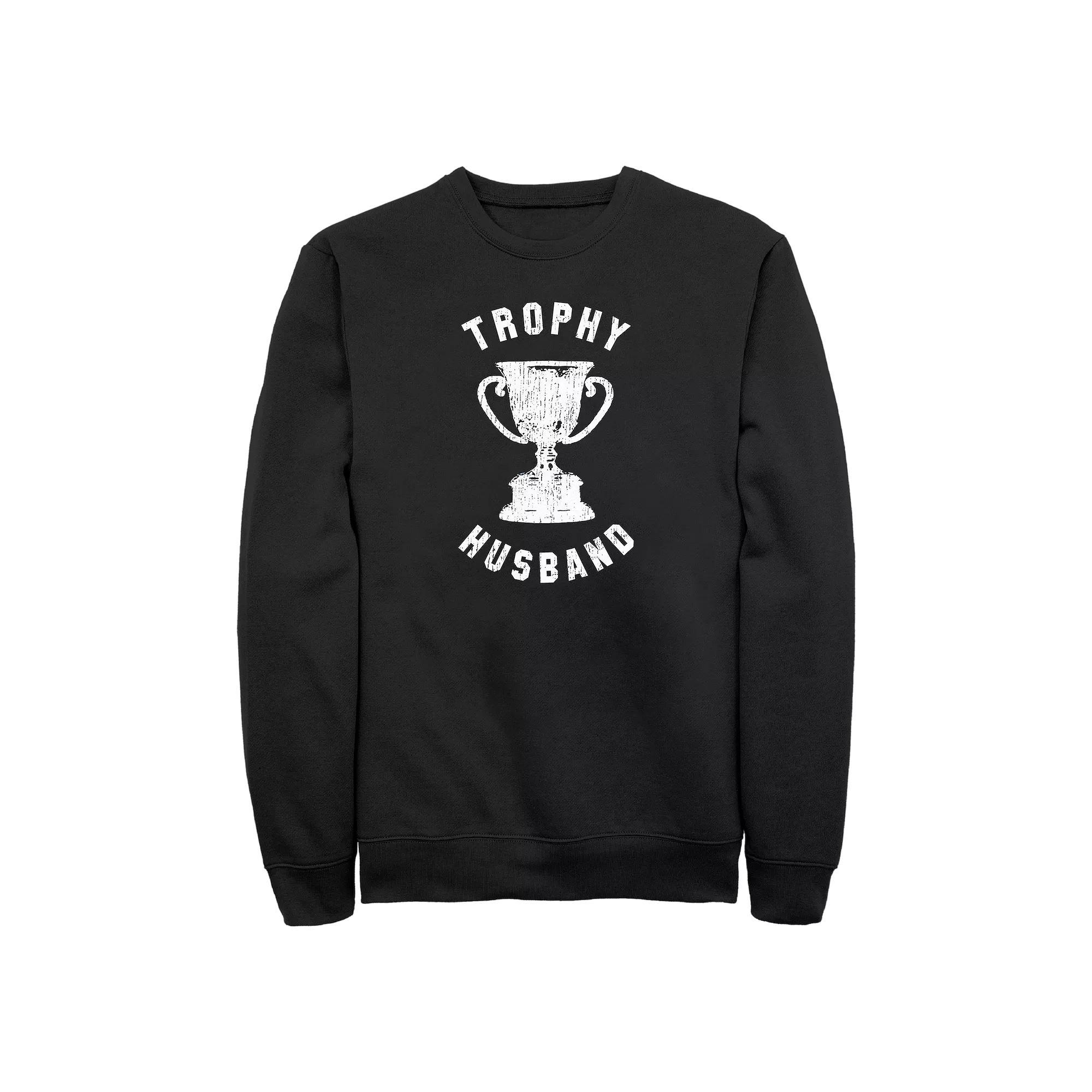 Big & Tall Trophy Husband Graphic Fleece Sweatshirt, Men's, Size: Large Tall, Black Product Image