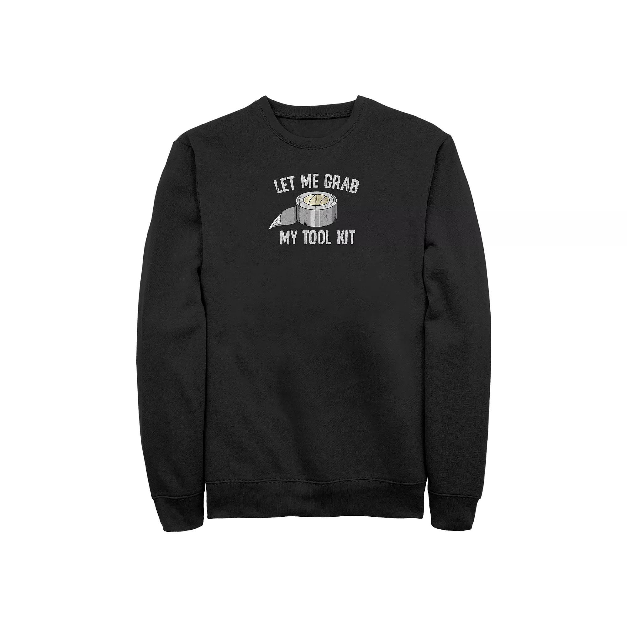 Big & Tall Let Me Grab My Tool Kit Graphic Fleece Sweatshirt, Men's, Size: XXL Tall, Black Product Image