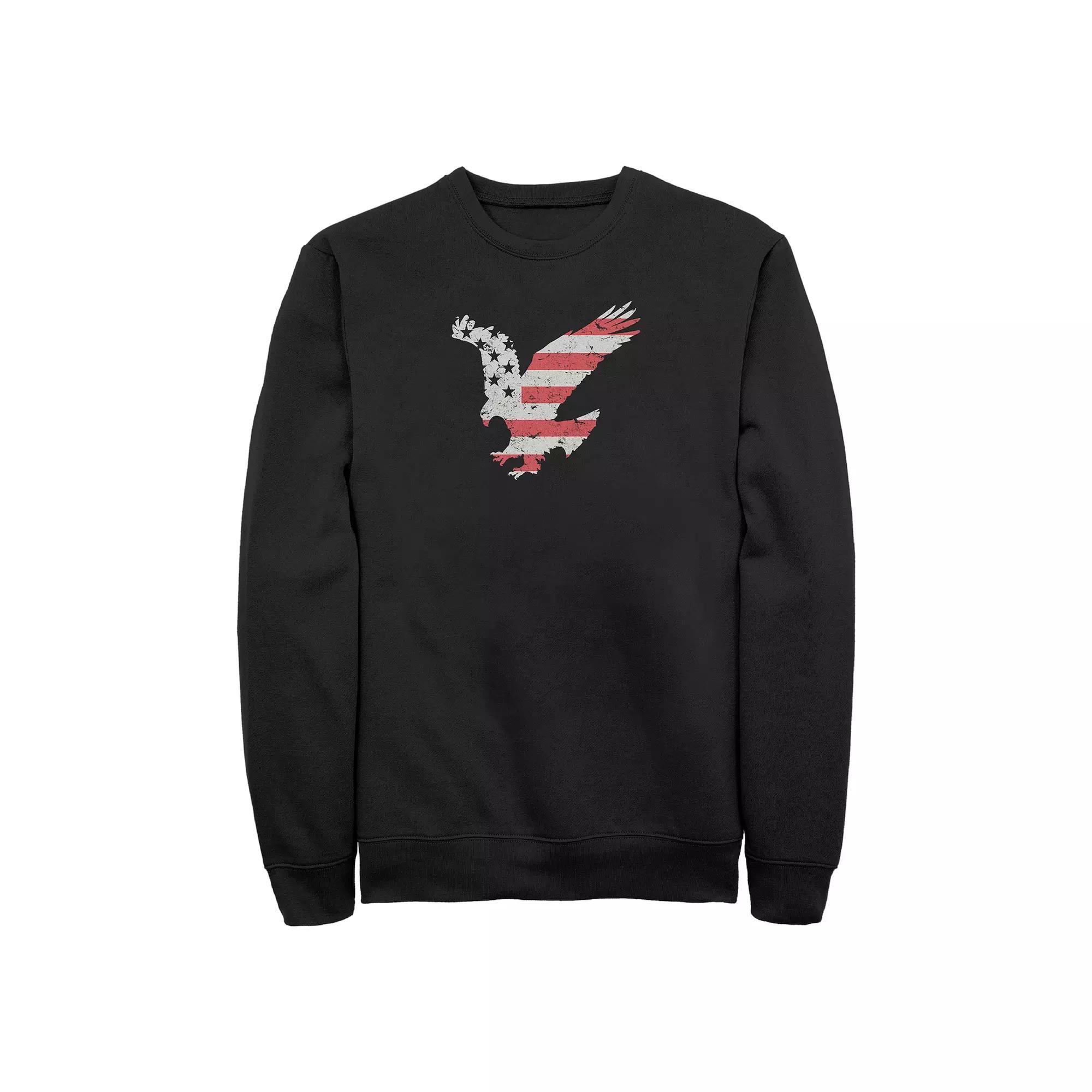 Big & Tall Eagle Graphic Fleece Sweatshirt, Men's, Size: 3XL Tall, Black Product Image