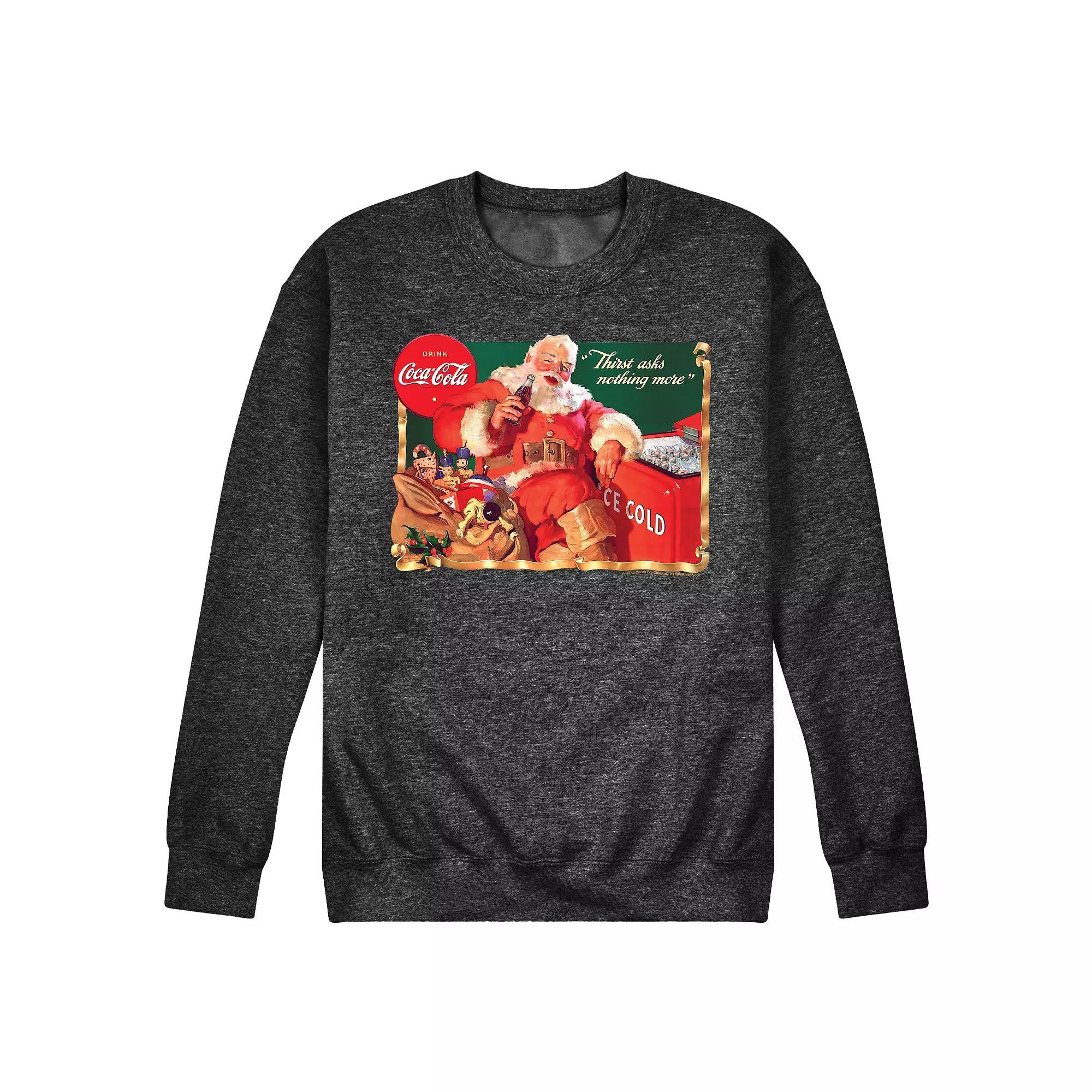 Men's CocaCola Vintage Santa Sweatshirt, Size: XXL, Blue Product Image