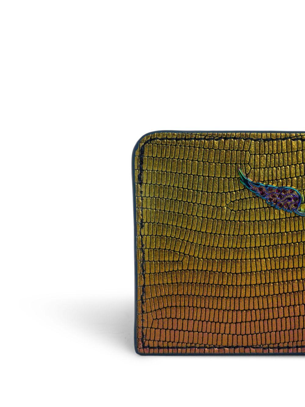 appliqué-logo metallic leather cardholder Product Image
